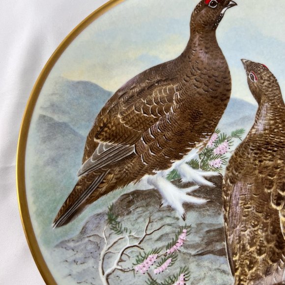 Franklin Porcelain Collectible Plate Gamebirds of the World Red Grouse 1979 - Picture 7 of 8